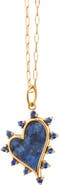 Monica Rich Kosann Heart 18k Gold Sodalite & Blue Sapphire Necklace