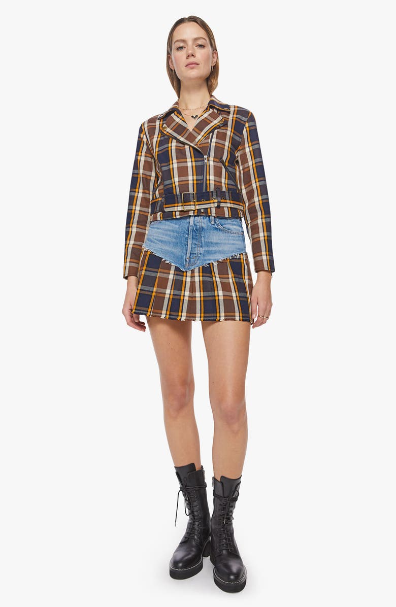 MOTHER Plaid Cotton Moto Jacket | Nordstromrack