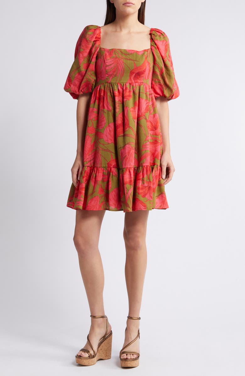 Chelsea28 Puff Sleeve Babydoll Dress, Main, color,