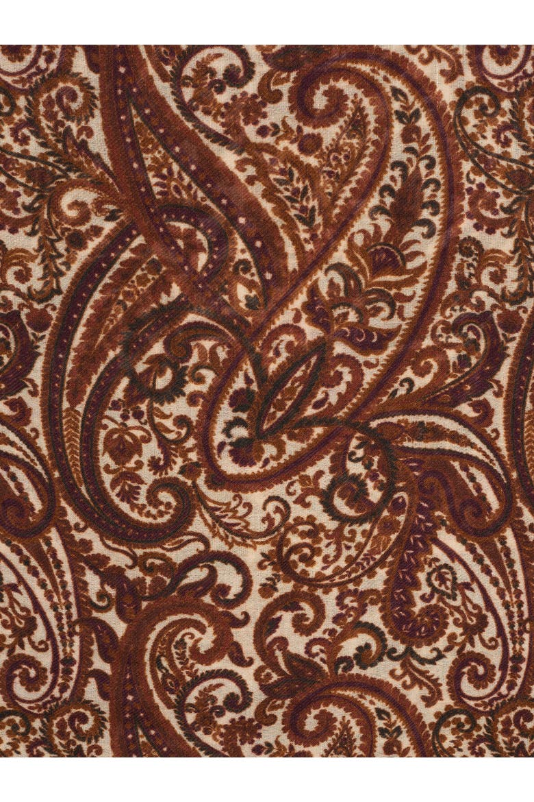 Sheila Paisley Print Scarf, Alternate, color, Caramel