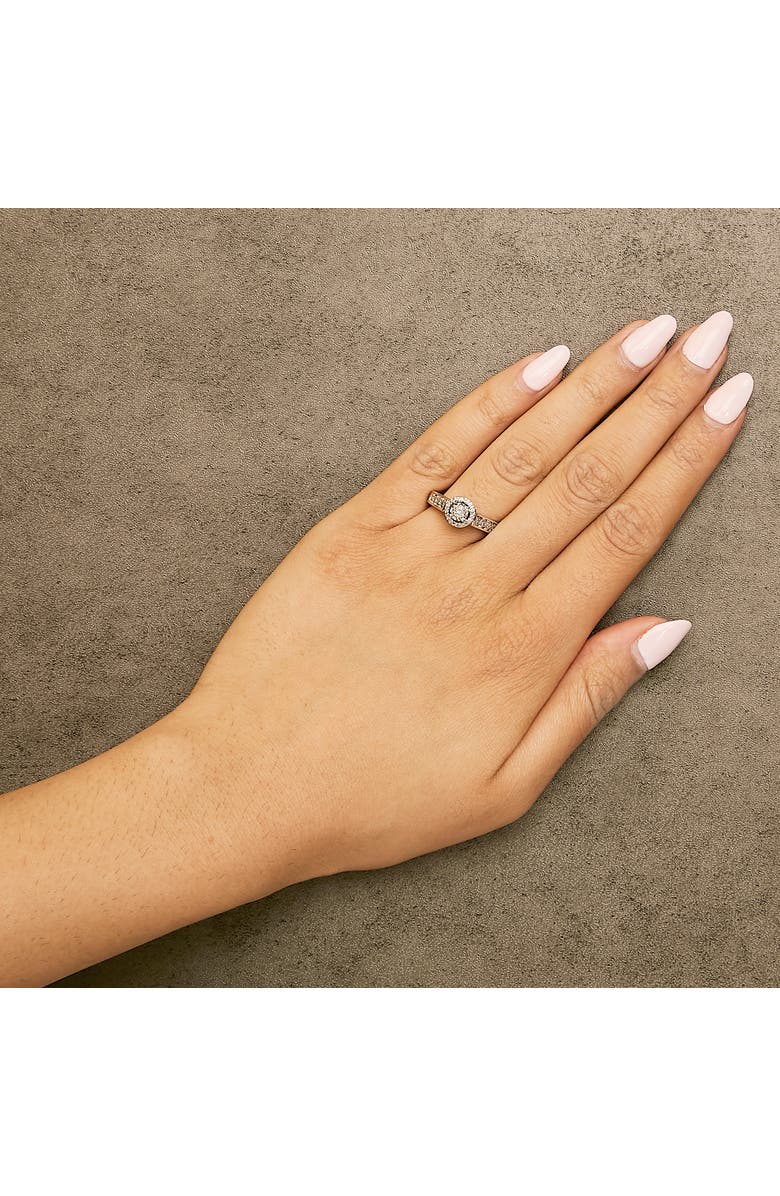 Haus of Brilliance Sterling Silver Diamond Accent Round Cluster Halo Ring, Alternate, color, Silver