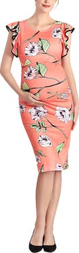 Kimi & Kai Enya Floral Maternity Nursing Midi Dress