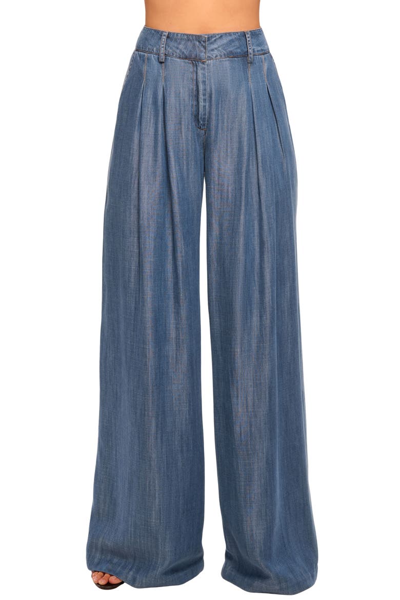 Oscar Chambray Wide Leg Pants, Main, color, CHAMBRAY