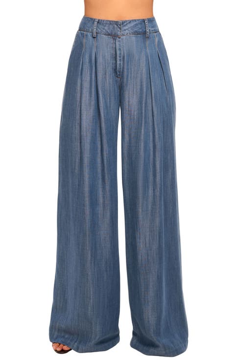 Women's Chambray Wide-Leg Pants | Nordstrom