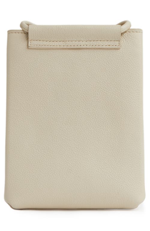 Reiss Vienna Leather Crossbody Phone Bag In Neutral