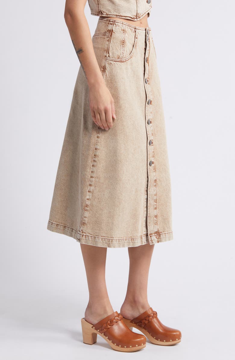 Treasure & Bond Button Front Denim Midi Skirt, Alternate, color,