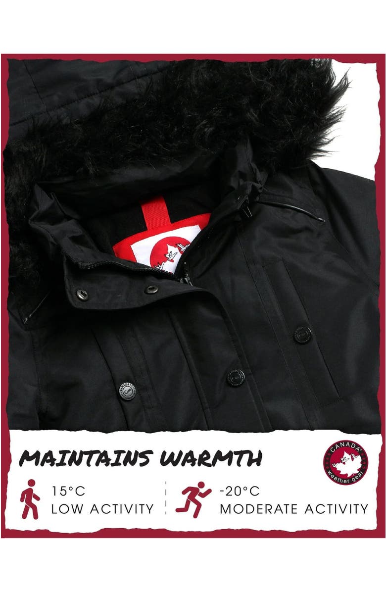 CANADA WEATHER GEAR Girls
 Winter Faux Fur Lining Ski Jacket, Alternate, color, 