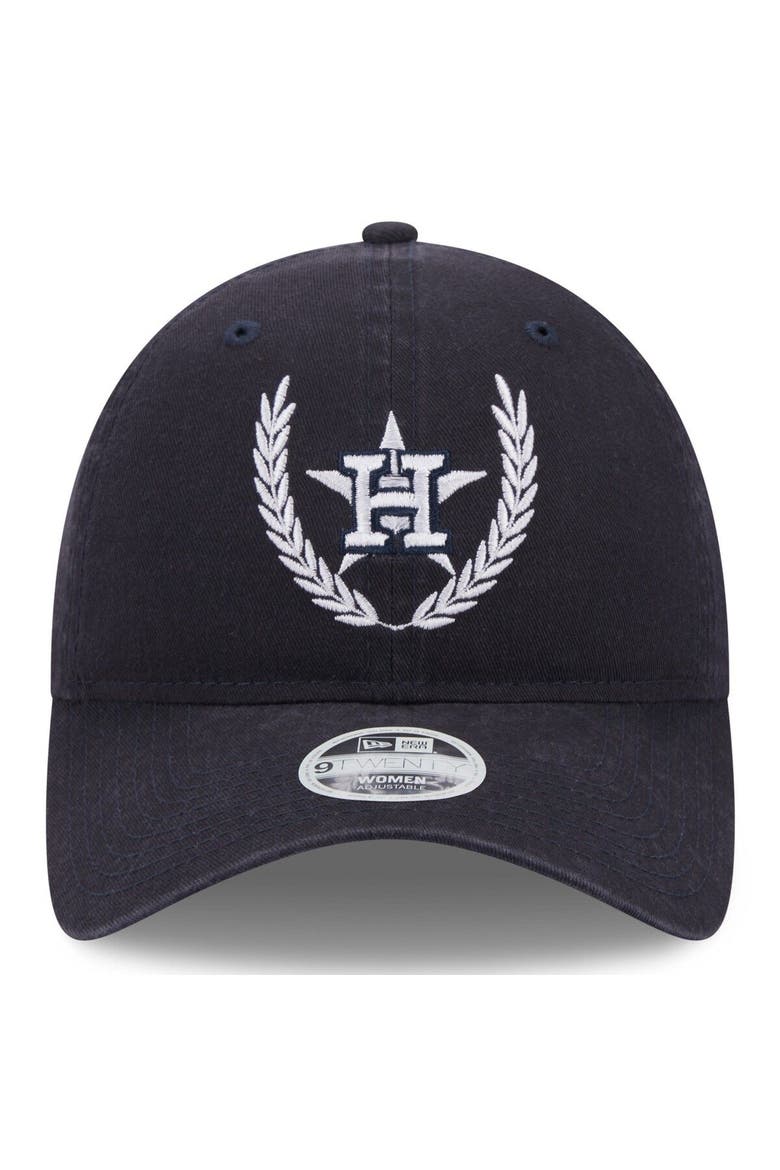 Women's New Era Navy Houston Astros Leaves 9TWENTY Adjustable Hat, Alternate, color, Navy