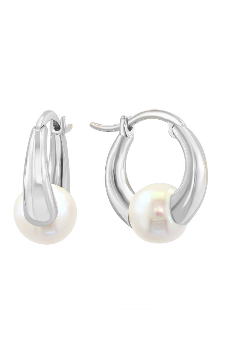 Sterling Silver Pearl Grace Earrings, Main, color, White