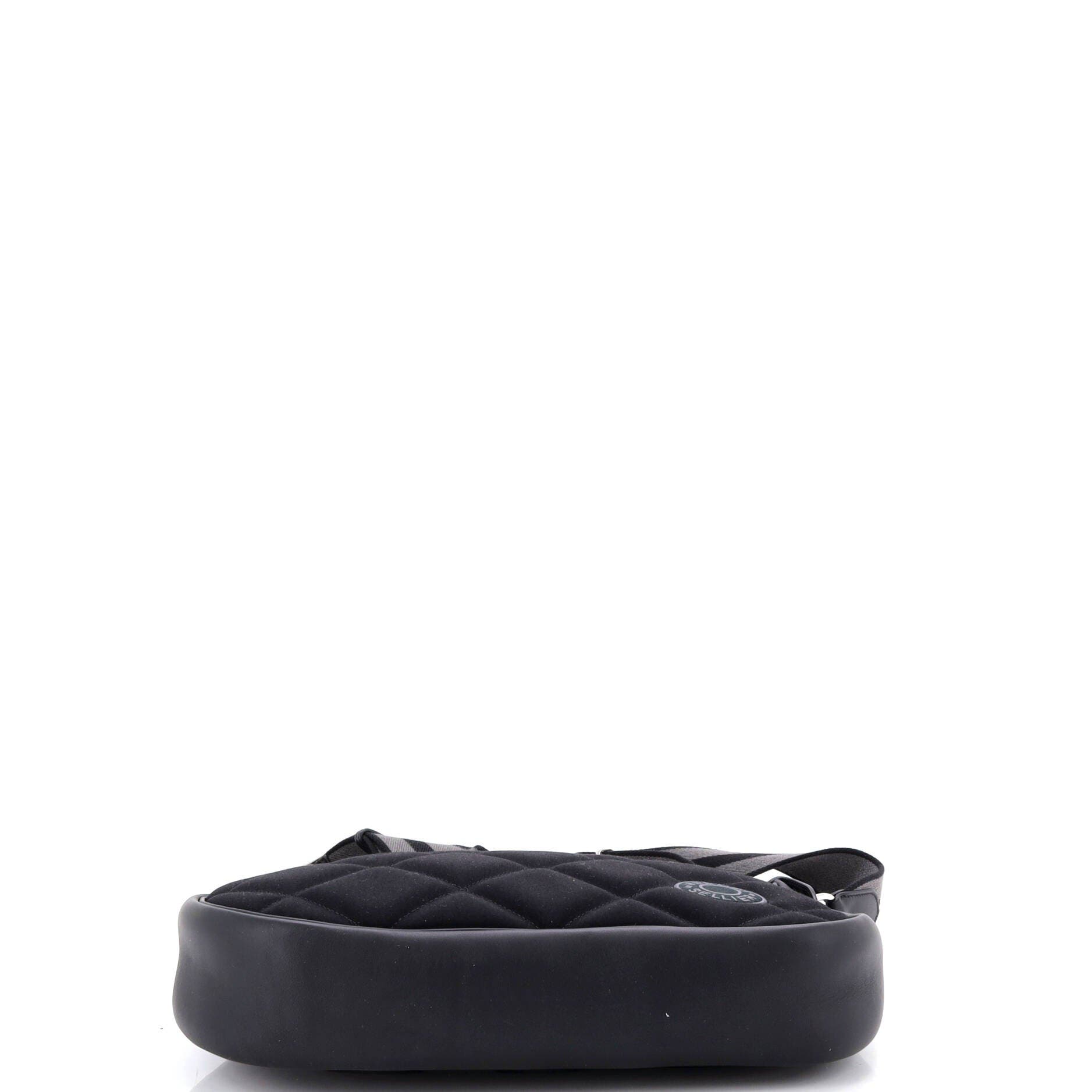 Pre-Owned Hermes Horseback Shoulder Bag Woolycot Canvas and Leather, Alternate, color, Noir