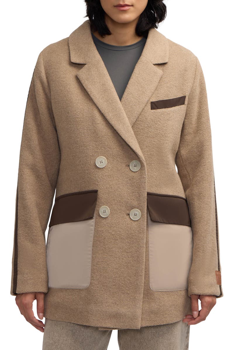 Scotch & Soda Nissa Water Repellent Peacoat with Removable Bib, Alternate, color, Mocha