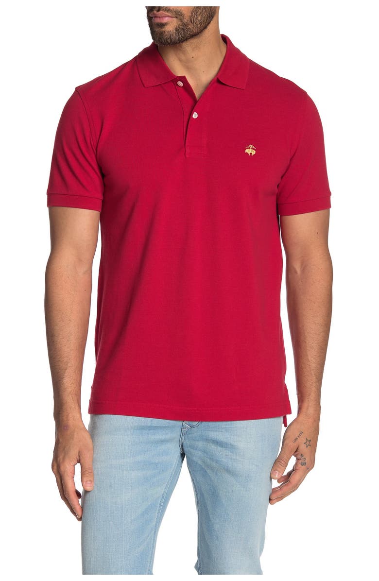 Brooks Brothers Slim Fit Piqué Polo, Main, color, Red