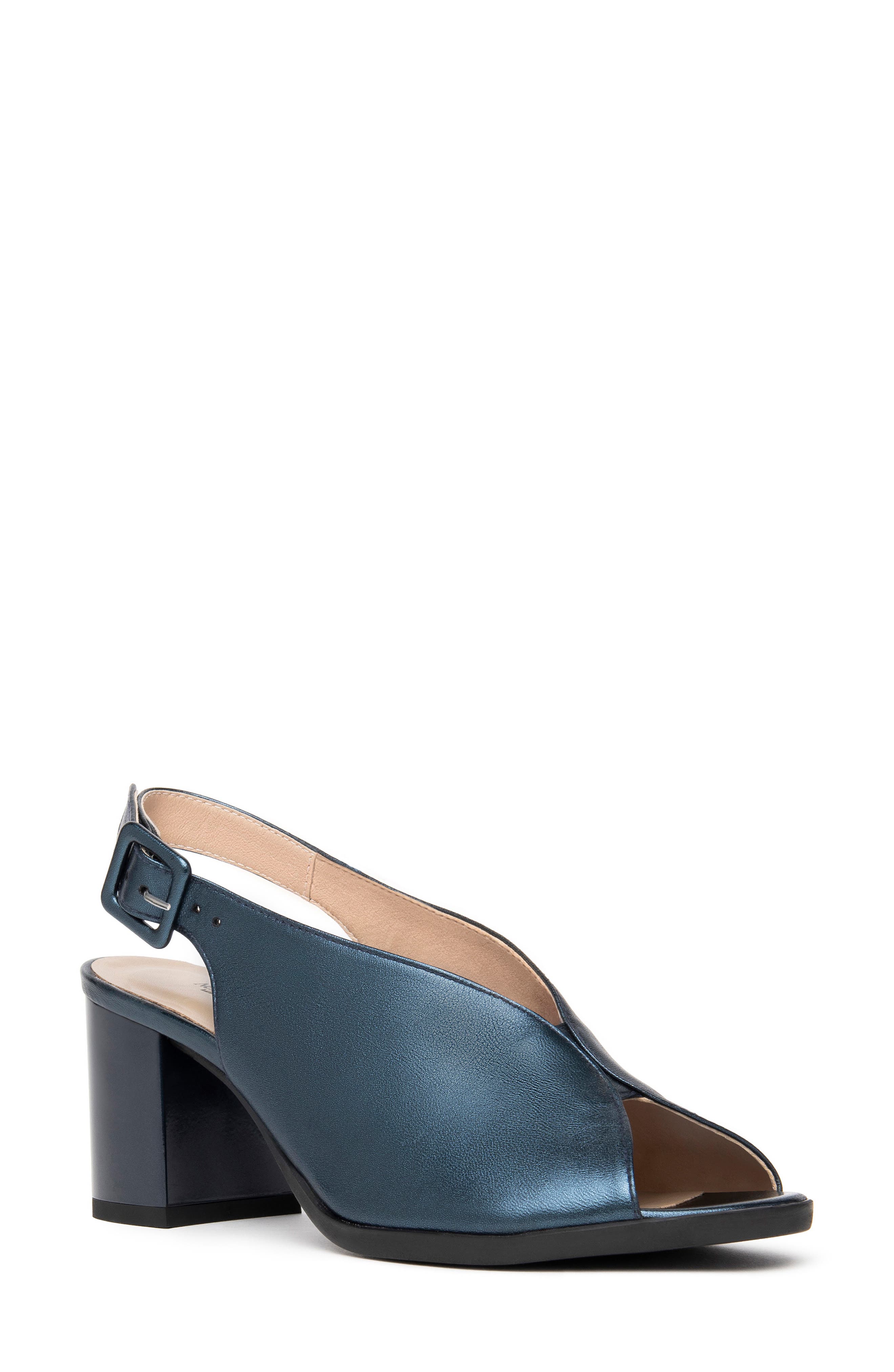 NeroGiardini Slingback Peep Toe Sandal, Main, color, Blue
