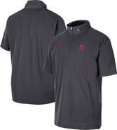Nike Men's Nike Anthracite Oklahoma Sooners Coaches Half-Zip Short Sleeve Jacket