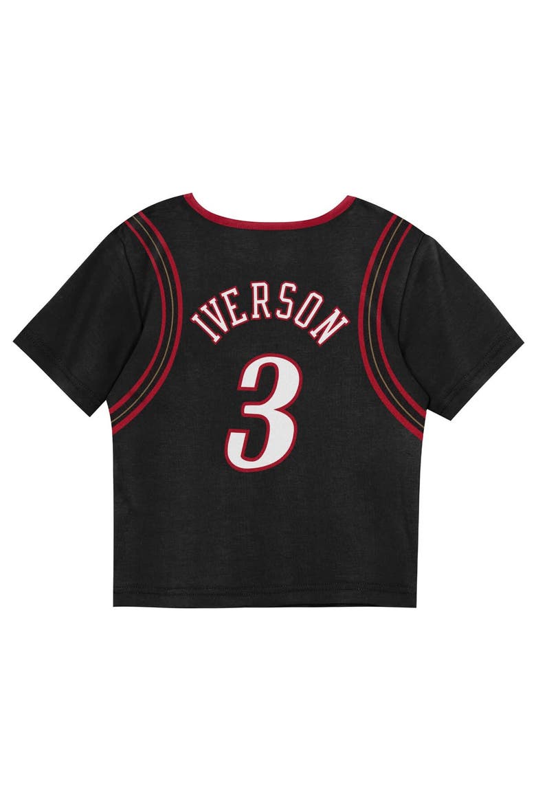 Toddler Mitchell & Ness Allen Iverson Black Philadelphia 76ers 2-Piece Play by Place T-Shirt & Shorts Set, Alternate, color, Black