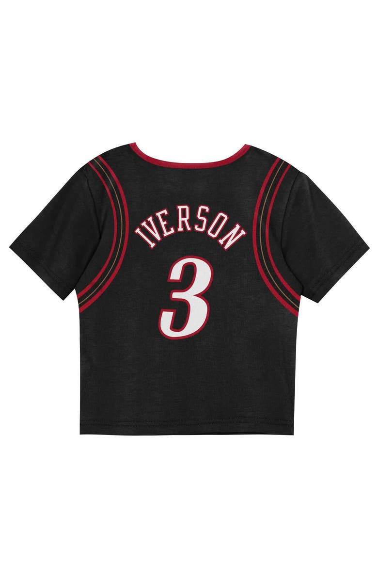 Mitchell & Ness Toddler Mitchell & Ness Allen Iverson Black Philadelphia 76ers 2-Piece Play by Place T-Shirt & Shorts Set, Alternate, color, Black