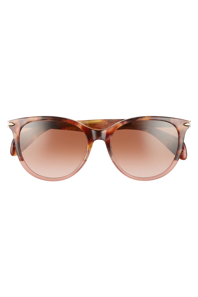 54mm Round Cat Eye Sunglasses, Alternate, color, PINK HAVANA