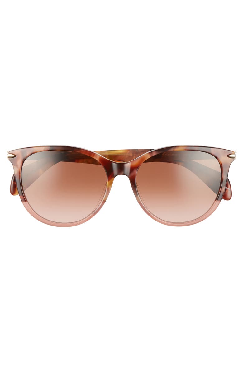 rag & bone 54mm Round Cat Eye Sunglasses, Alternate, color, Pink Havana