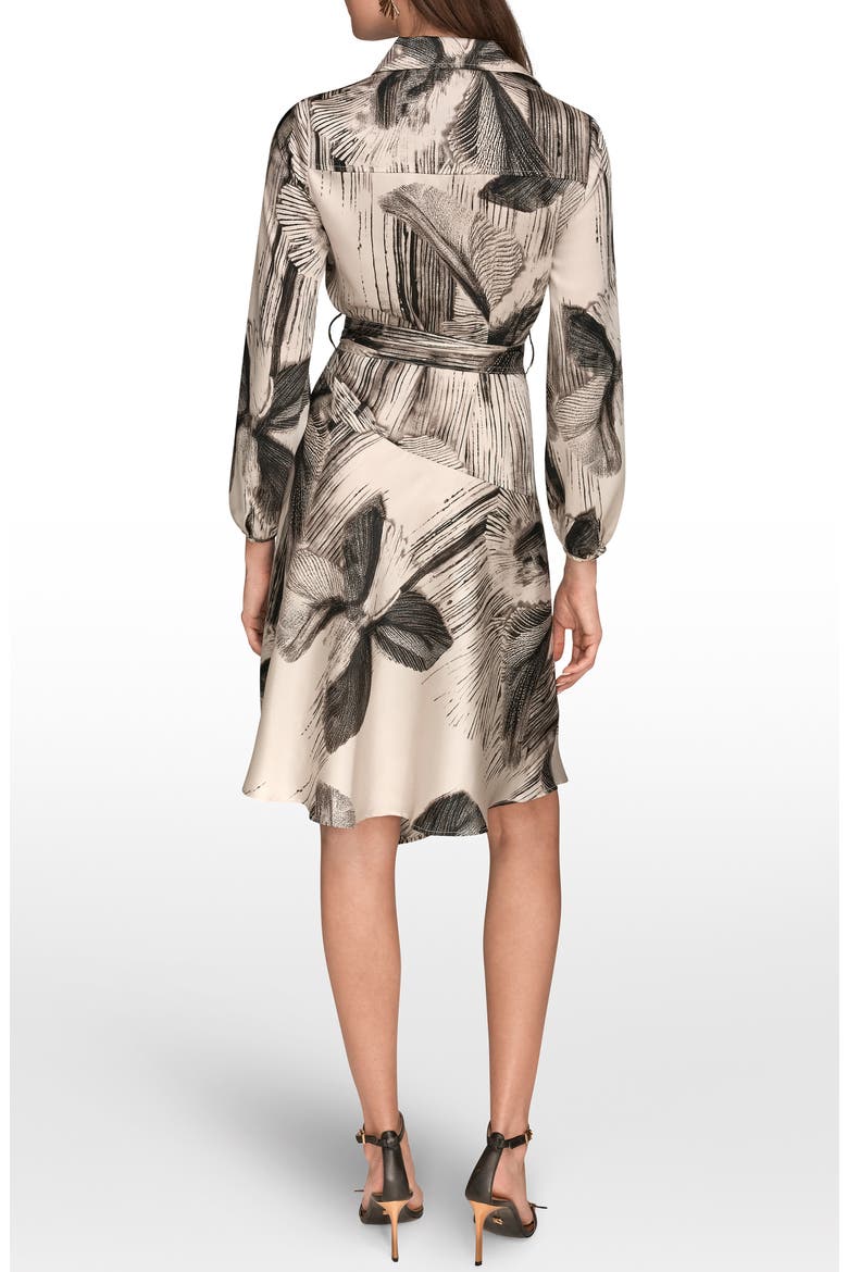 Tie Waist Shirt Dress, Alternate, color, BLACK/VELLUM