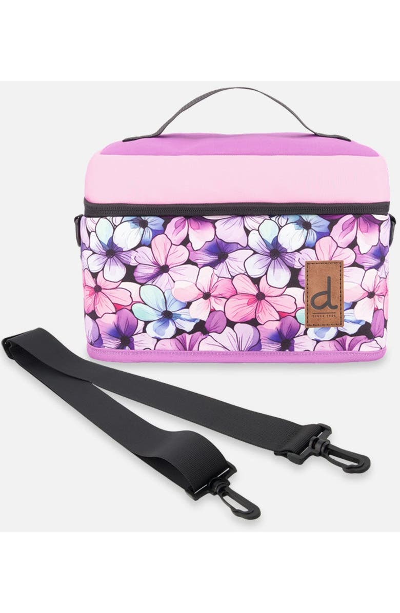 Deux par Deux Floral Practical Spacious Organized Lunch Box, Main, color, Black Floral Print