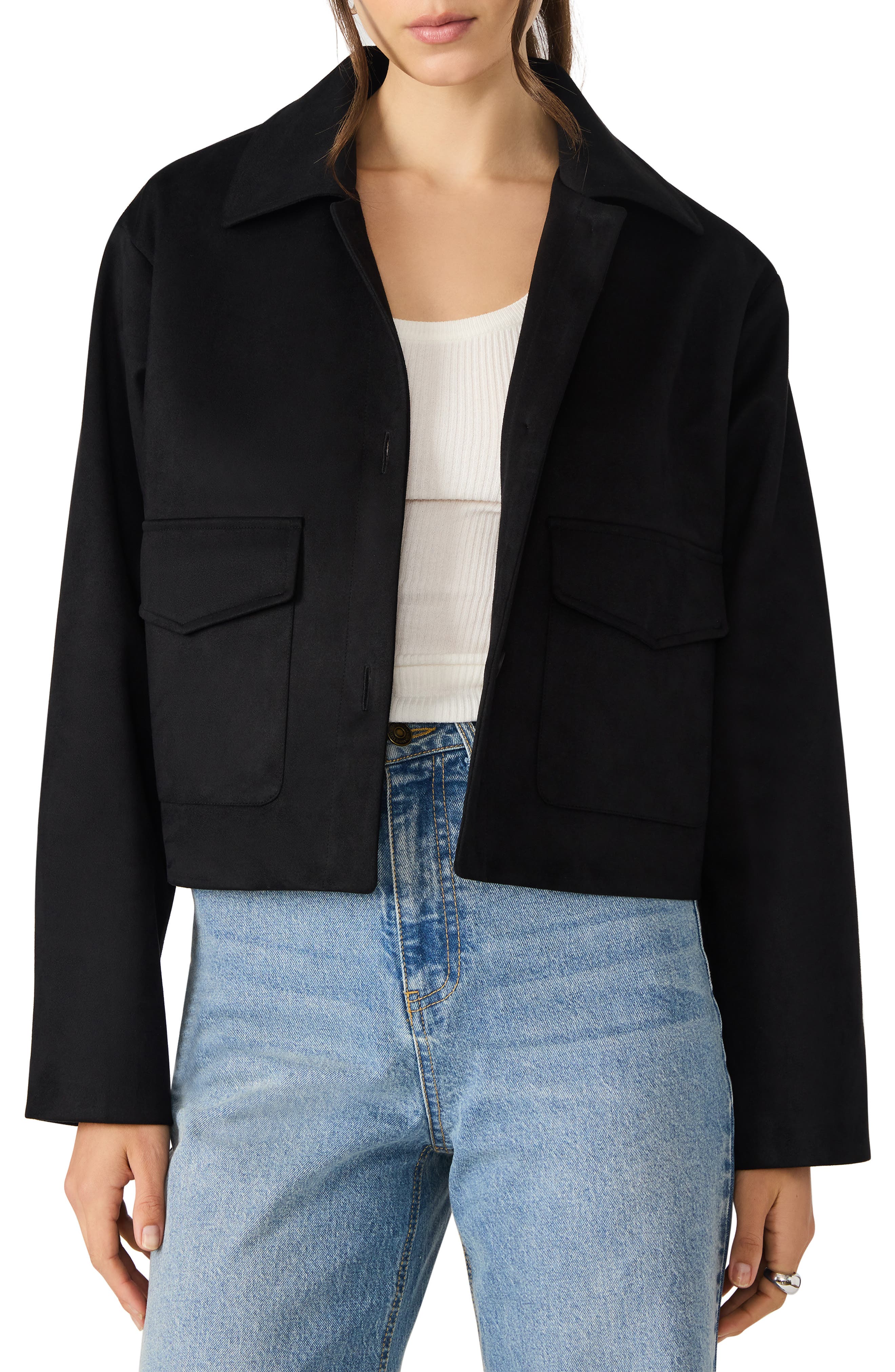 Steve Madden Faux Suede Trucker Jacket