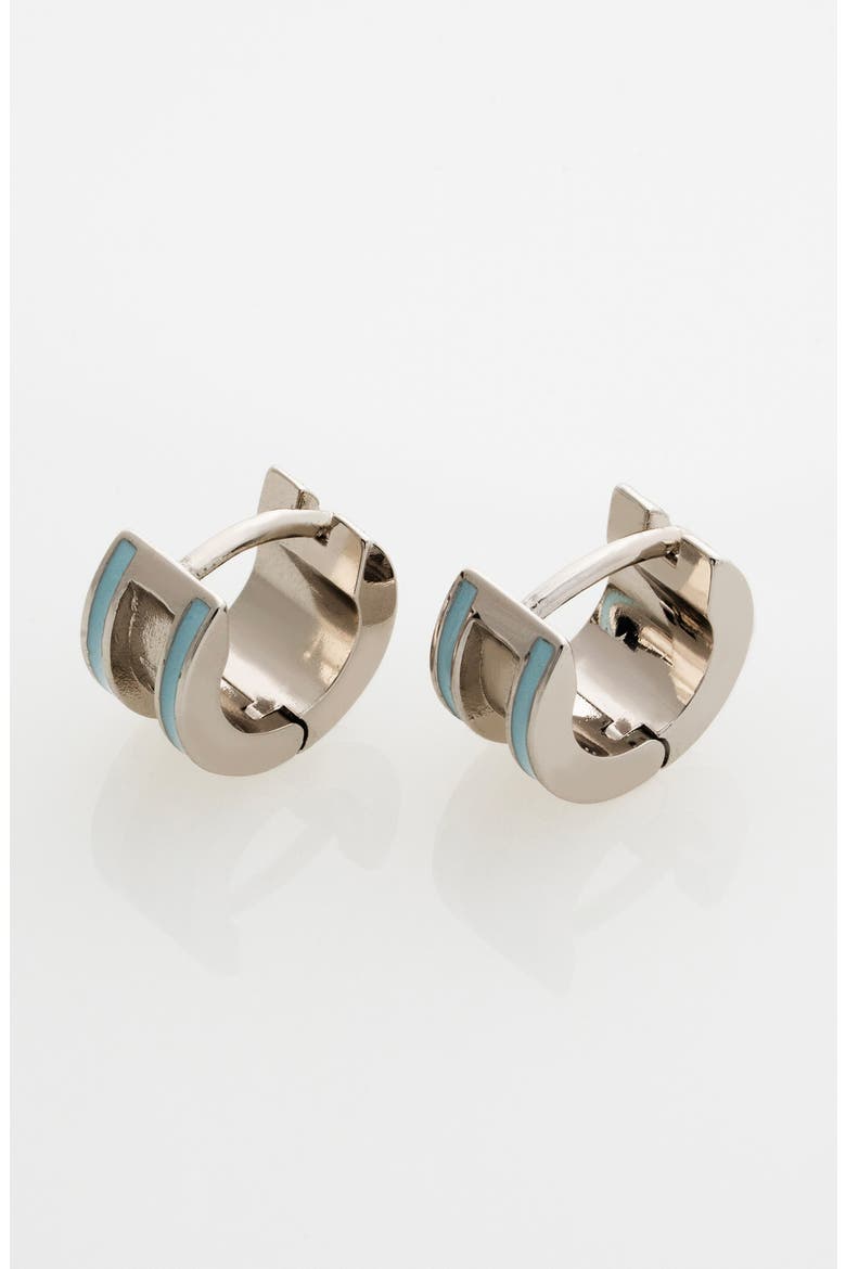 Rolo Classic Color Huggie Hoop Earrings, Alternate, color, METALLIC SILVER