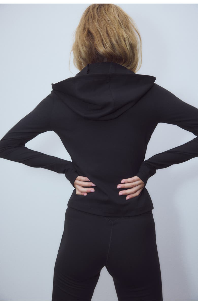 H&M Hooded Sports Jacket With Softmove, Alternate, color, Black