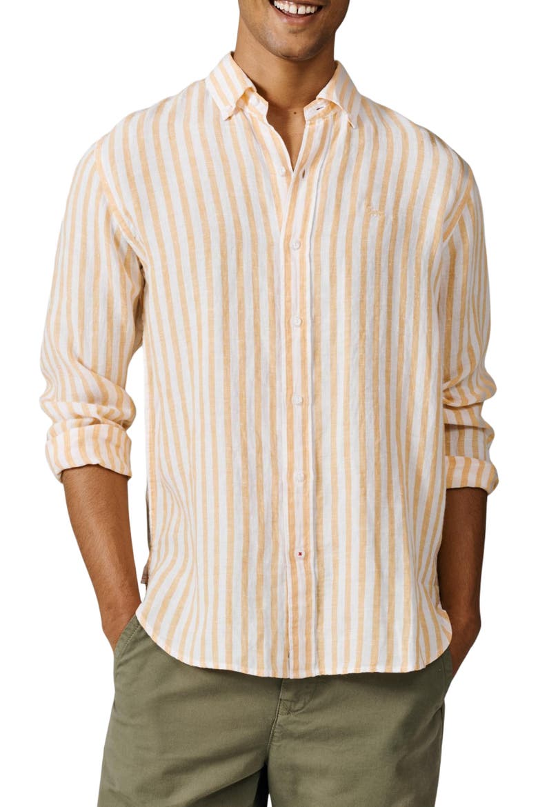 Worlaby Linen Long Sleeve Shirt, Alternate, color, Yellow Stripe