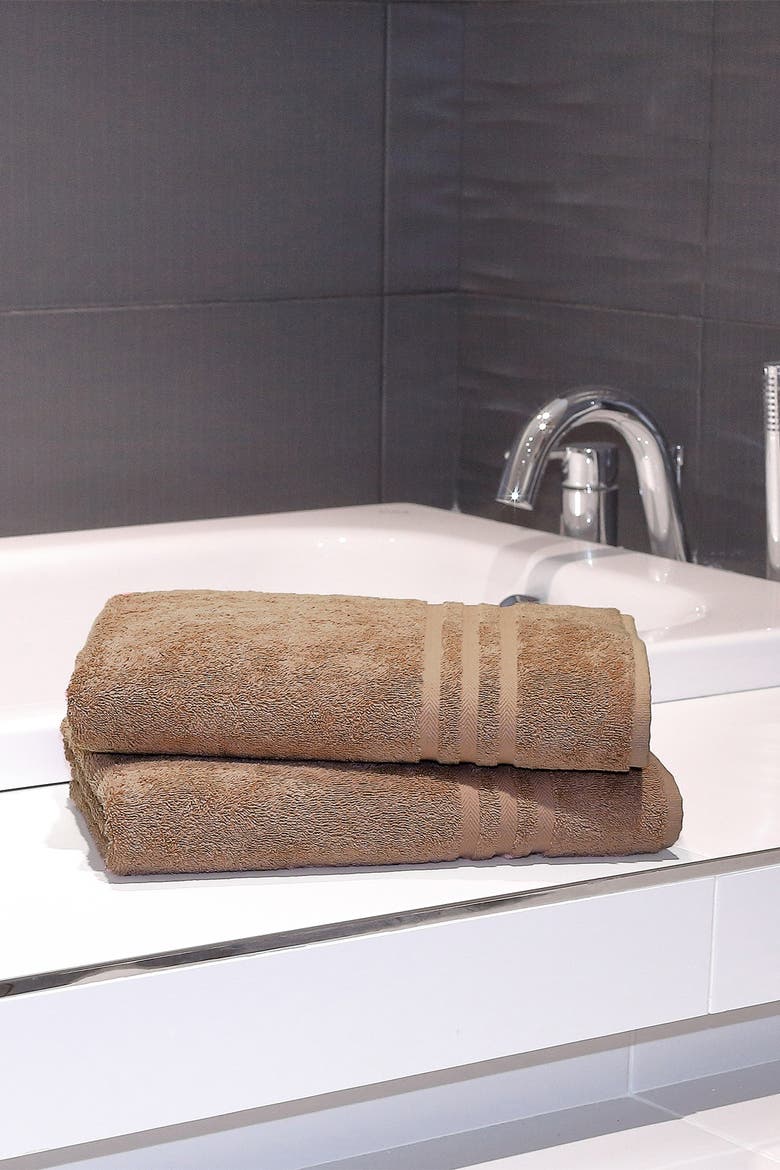 Denzi Bath Towels - Set of 2 - Latte, Alternate, color, LATTE