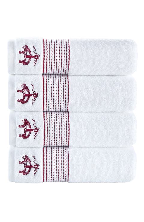 4-Piece Robe Stripe Cotton Towel Set