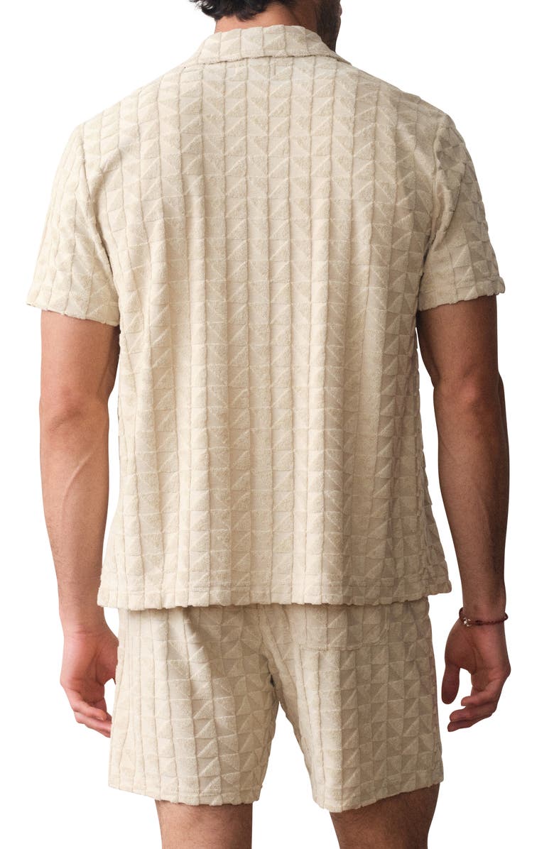 Marine Layer Leo Terry Button-Up Camp Shirt, Alternate, color, Natural Geo