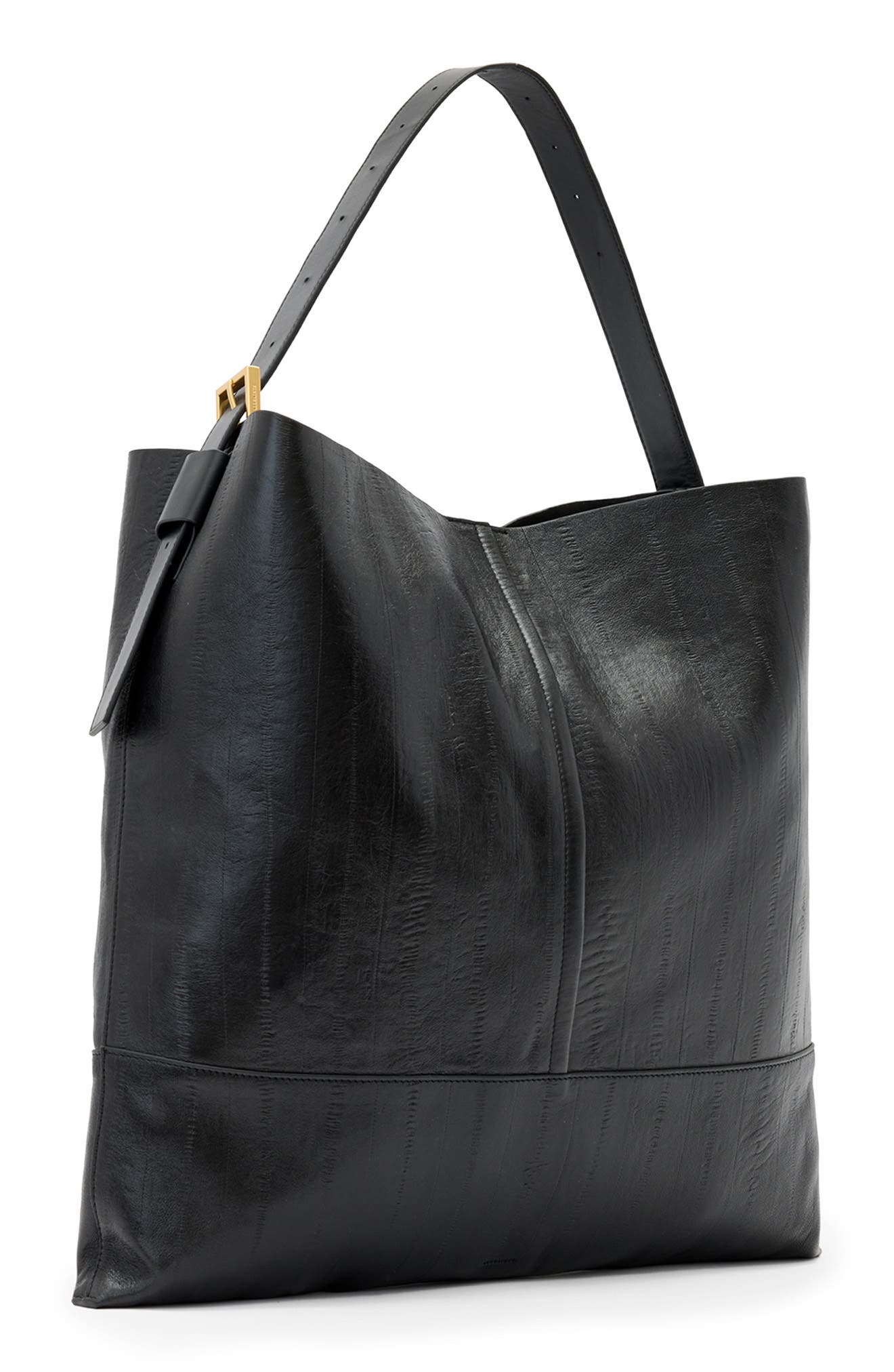 AllSaints Asha Eel-Embossed Leather Shoulder Bag, Alternate, color, 