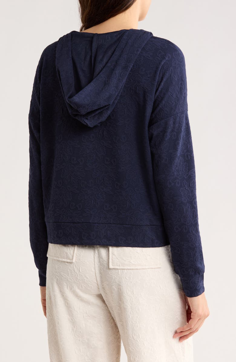 Bobeau Jacquard Hoodie, Alternate, color, Navy