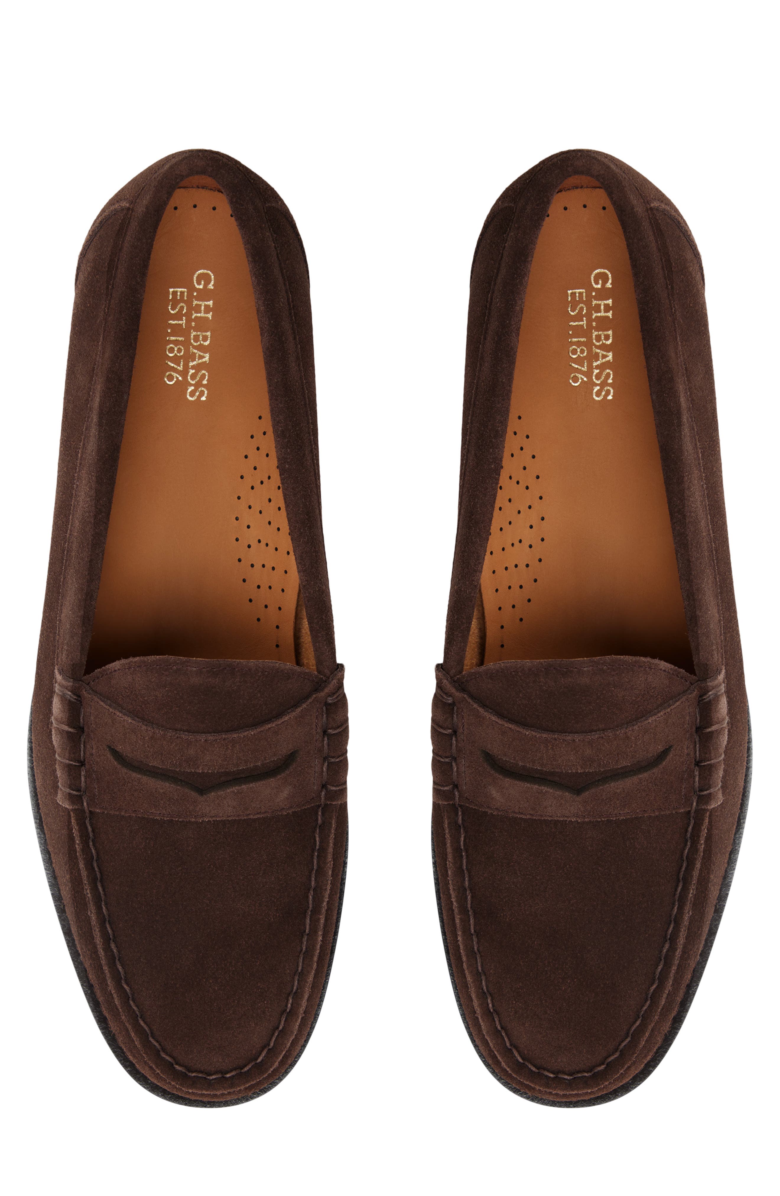 G.H.BASS Berkeley Penny Loafer, Alternate, color, Dark Brown Suede