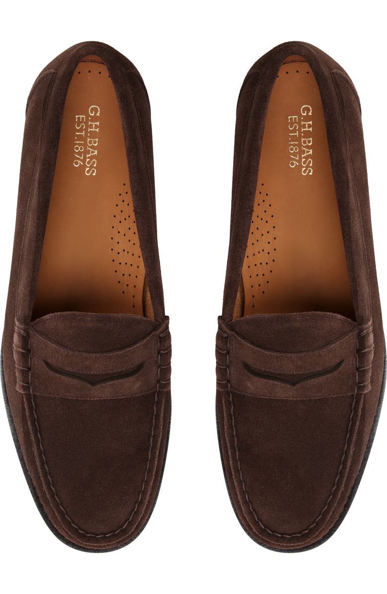 G.H.BASS Berkeley Penny Loafer, Alternate, color, Dark Brown Suede