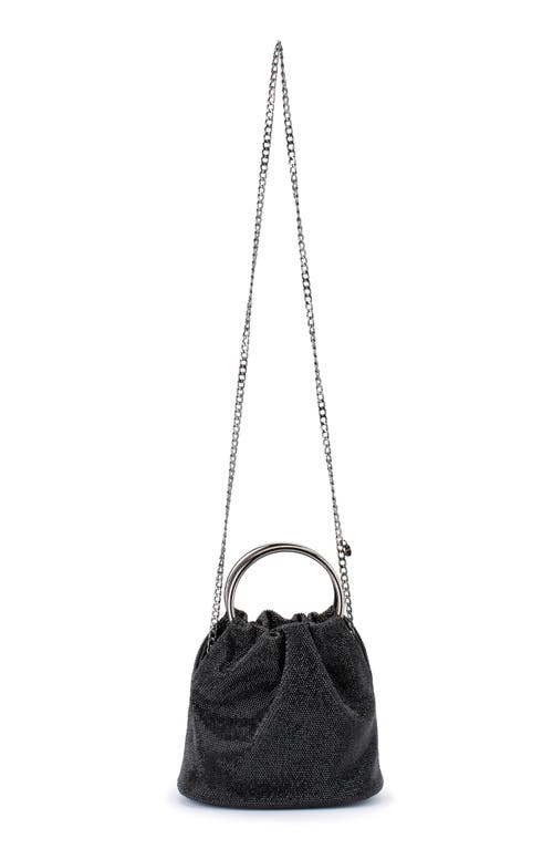 Olga Berg Mabel Crystal Top Handle Clutch In Black