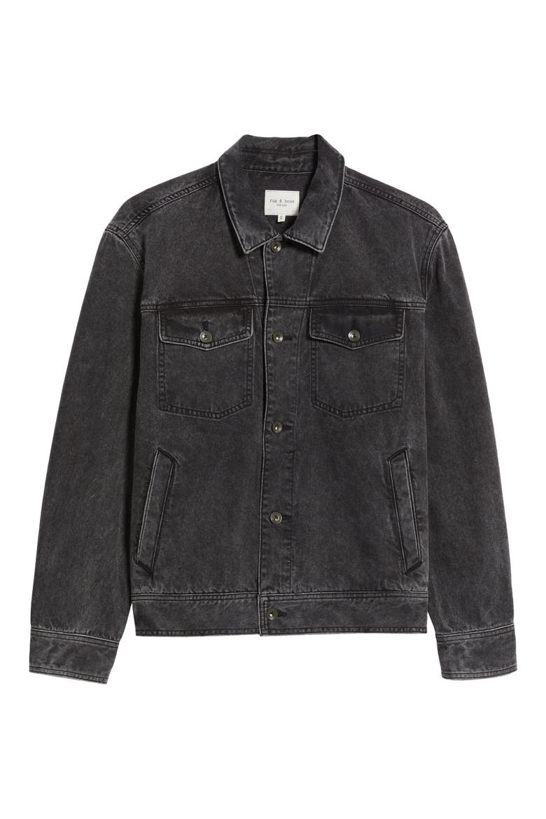 Denim Trucker Jacket, Alternate, color, ONYX