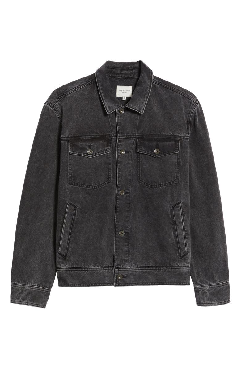rag & bone Denim Trucker Jacket, Alternate, color, Onyx