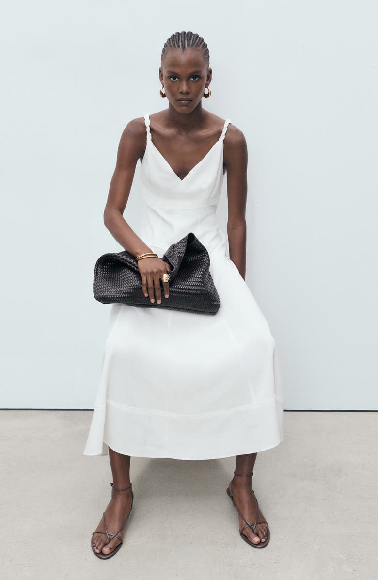 MANGO V-Neck A-Line Dress, Alternate, color,