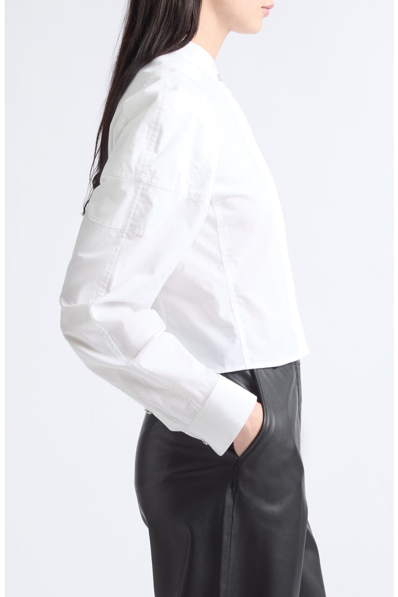 Cotton Poplin Saddle Shirt, Alternate, color, WHITE