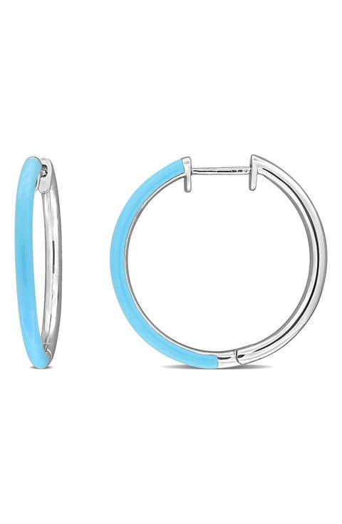 Enamel Hoop Earrings