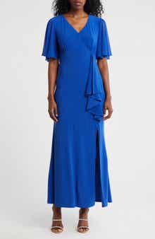 Marina Flutter Sleeve Ruffle Maxi Dress