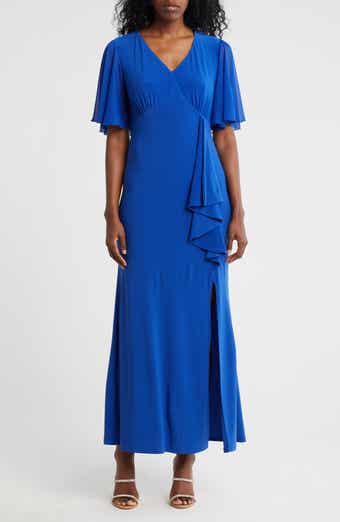 Flutter Sleeve Ruffle Maxi Dress