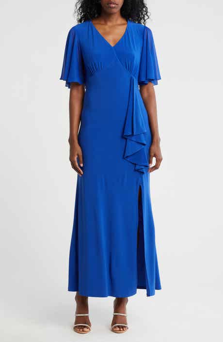 Marina Flutter Sleeve Ruffle Maxi Dress