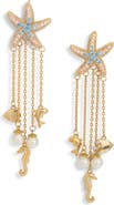 EYE CANDY LOS ANGELES Samara Cubic Zirconia Starfish & Faux Pearl Drop Earrings