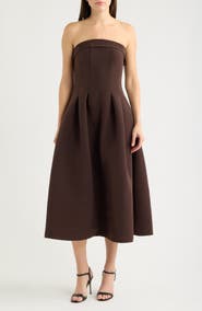 Parker Strapless Foldover Midi Dress
