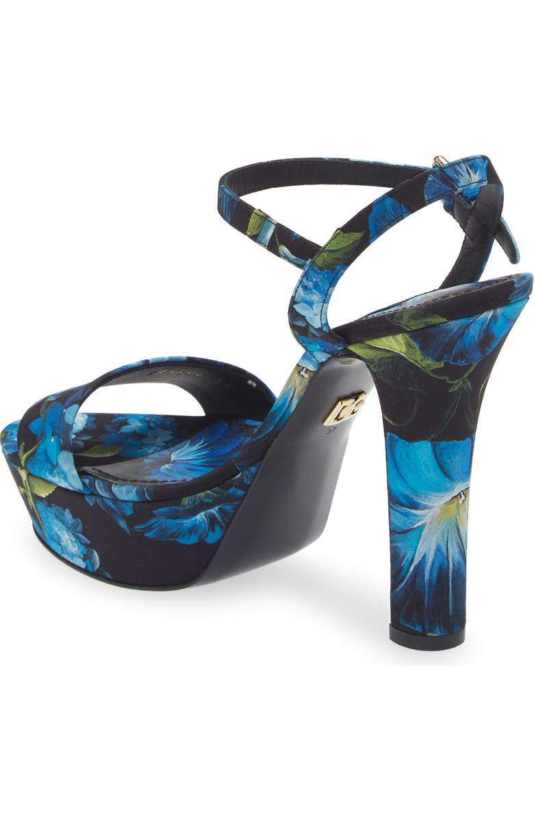 Dolce&Gabbana Keira Floral Ankle Strap Platform Sandal, Alternate, color,