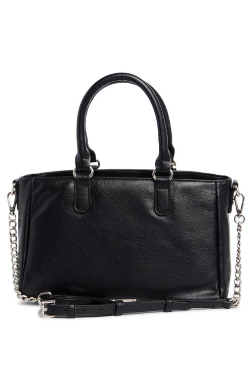 Madden Girl Faux Leather Bowler Top Handle Bag & Charm In Black