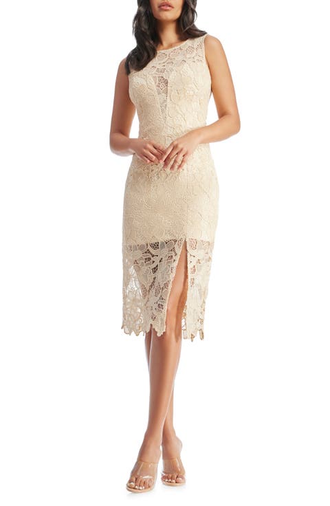 Avianna Sleeveless Guipure Lace Midi Dress