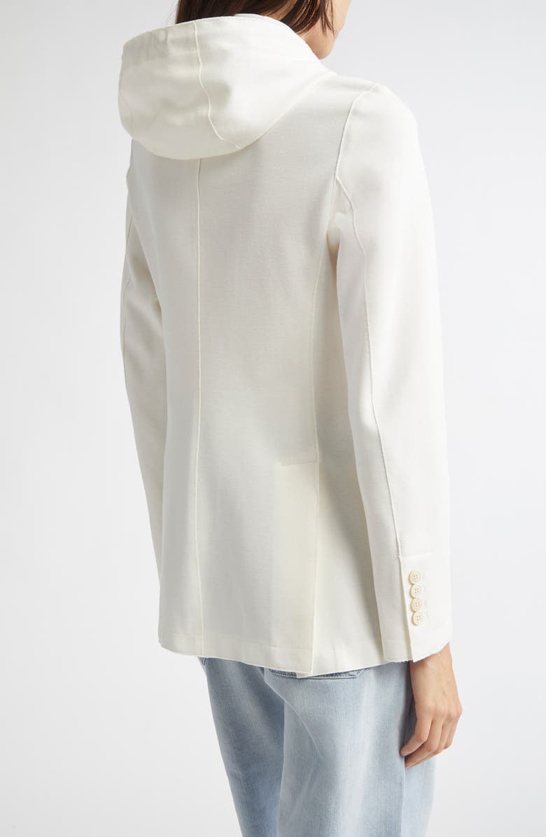Eleventy Cotton Blend Knit Blazer with Removable Hooded Bib, Alternate, color, White